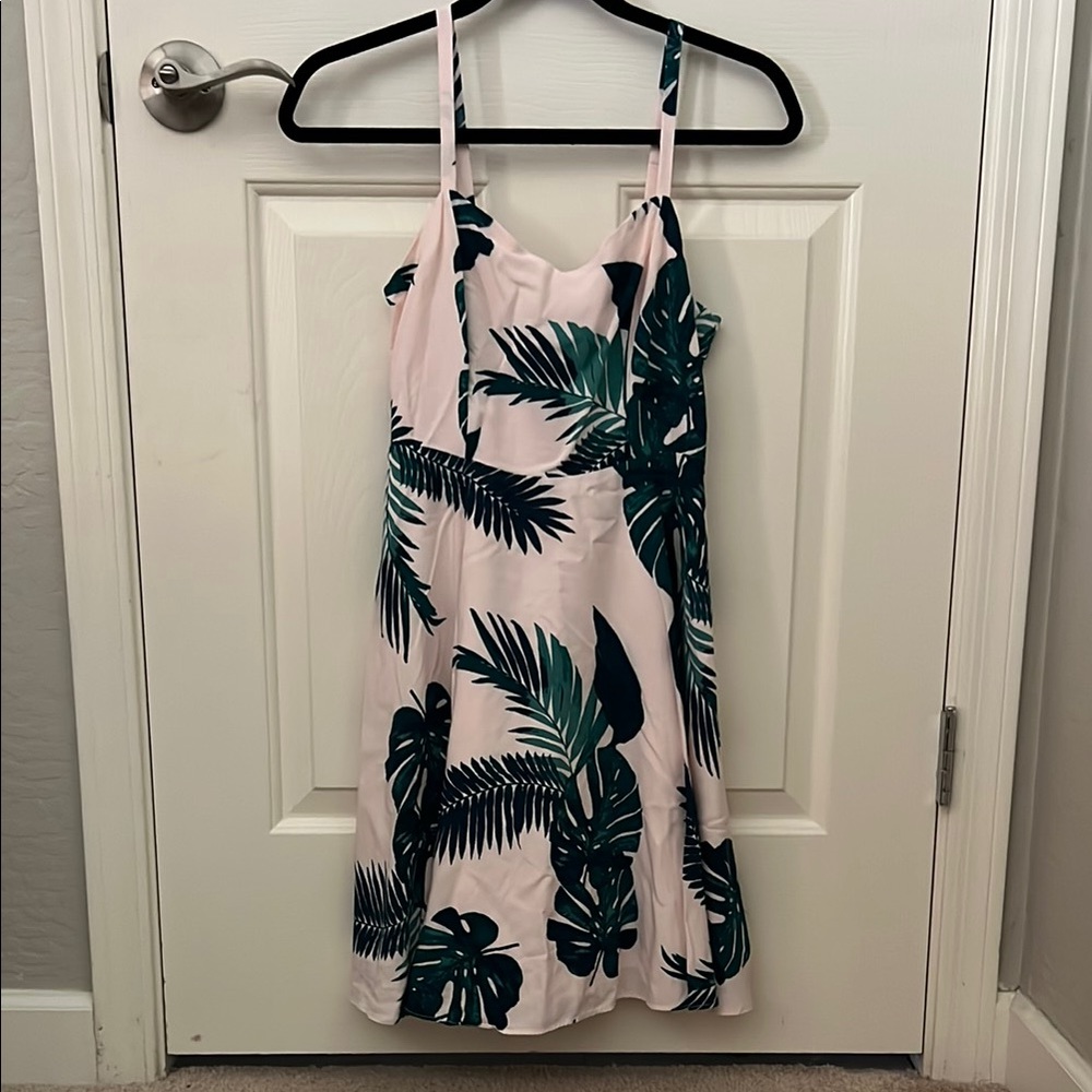 Old Navy Pink and Green Spaghetti Strap Sundress Resort Wear Midi